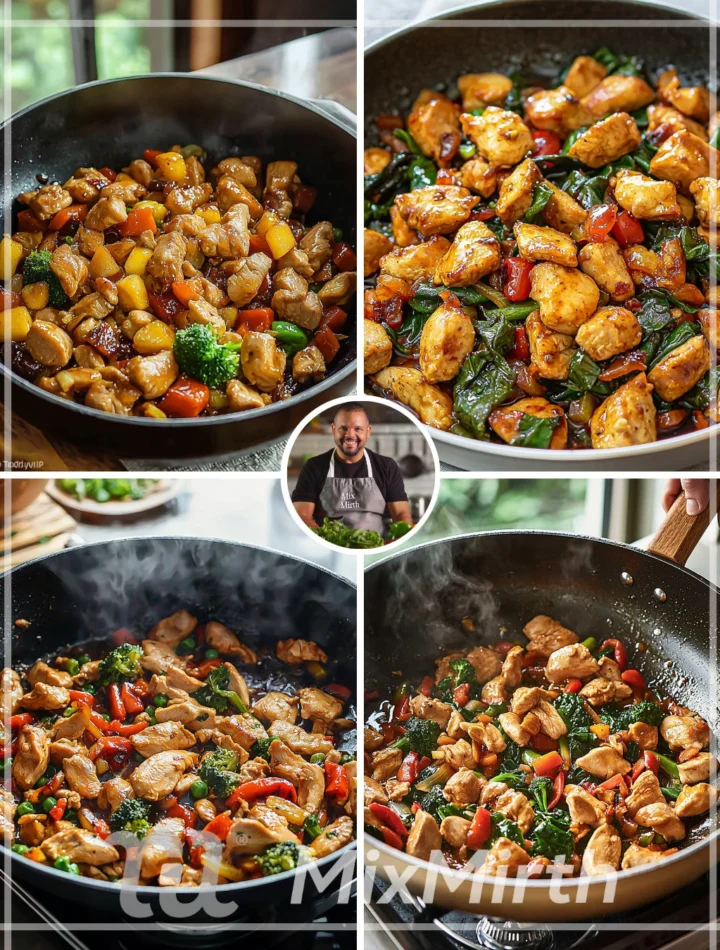 Irresistible Chicken Stir Fry on a plate, garnished and ready to serve.