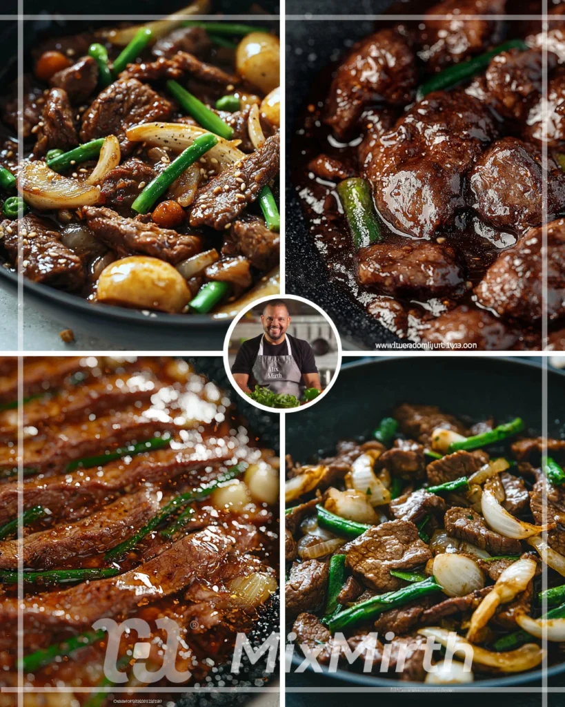 Sizzling Beef served with Oyster Sauce in a vibrant dish