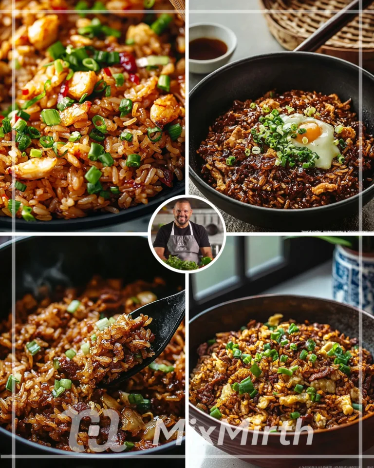 Delicious Sizzling Soy Sauce Fried Rice served in a bowl