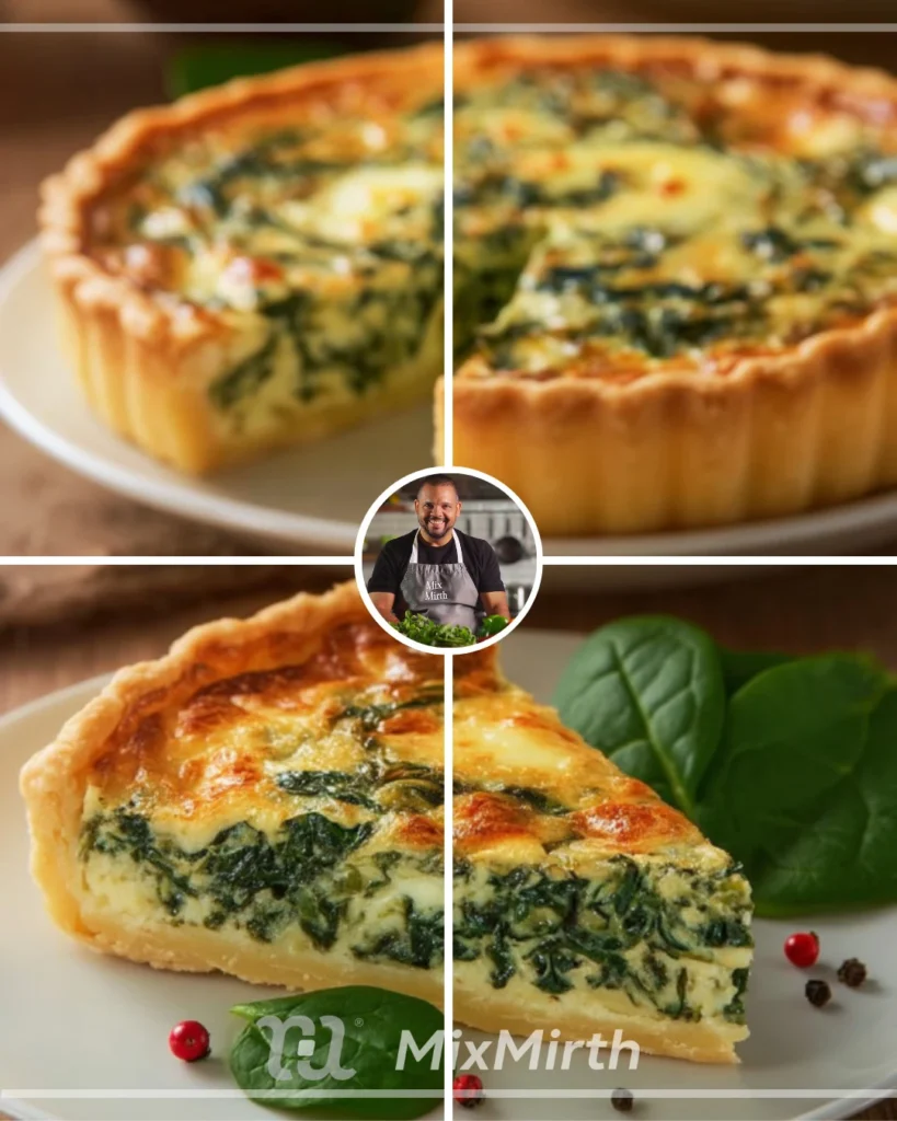 Delicious Spinach Quiche with savory filling and flaky crust