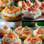 Stuffed eggs with salmon mousse appetizer on a plate