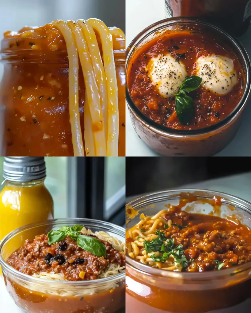 Delicious homemade spaghetti sauce simmering in a pot