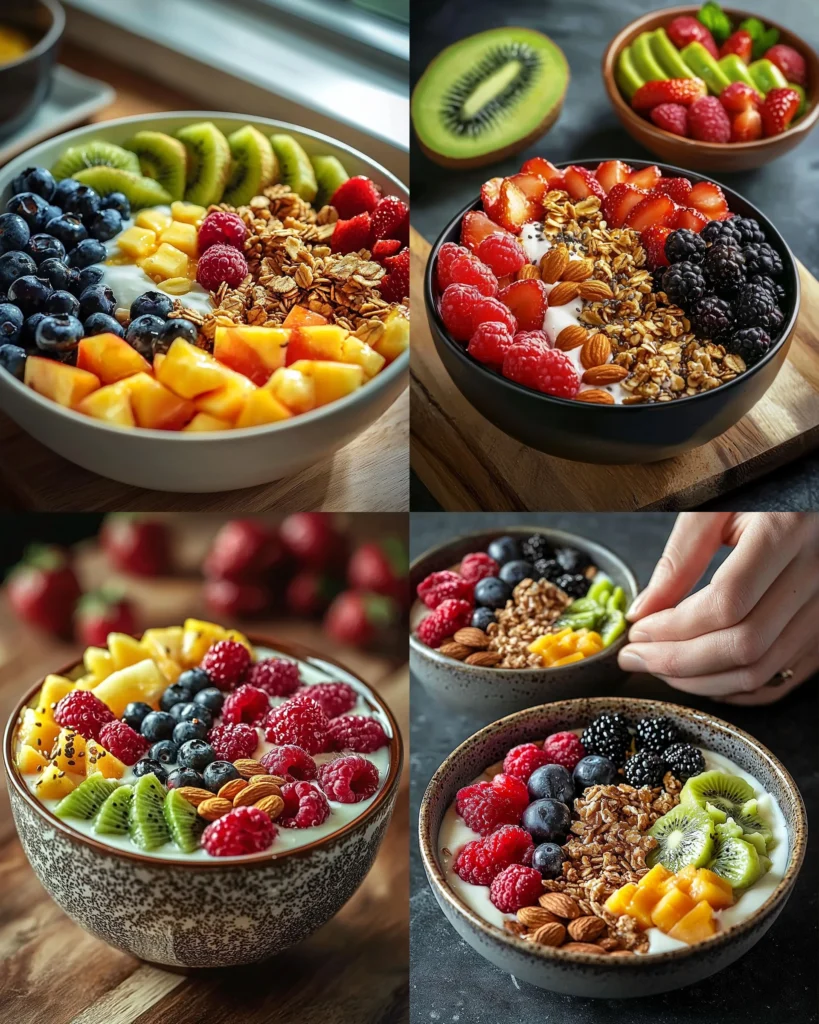 Tropical Nutty Yogurt Bowl with fruits and nuts