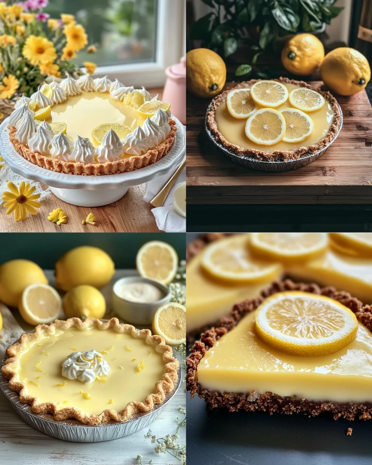 No-Bake Sugar-Free Lemon Pie with fresh lemon slices and whipped cream topping