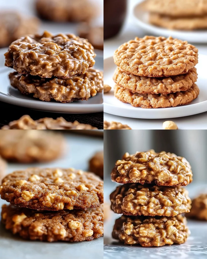 Plate of homemade Peanut Butter No-Bake Cookies fresh from the kitchen.