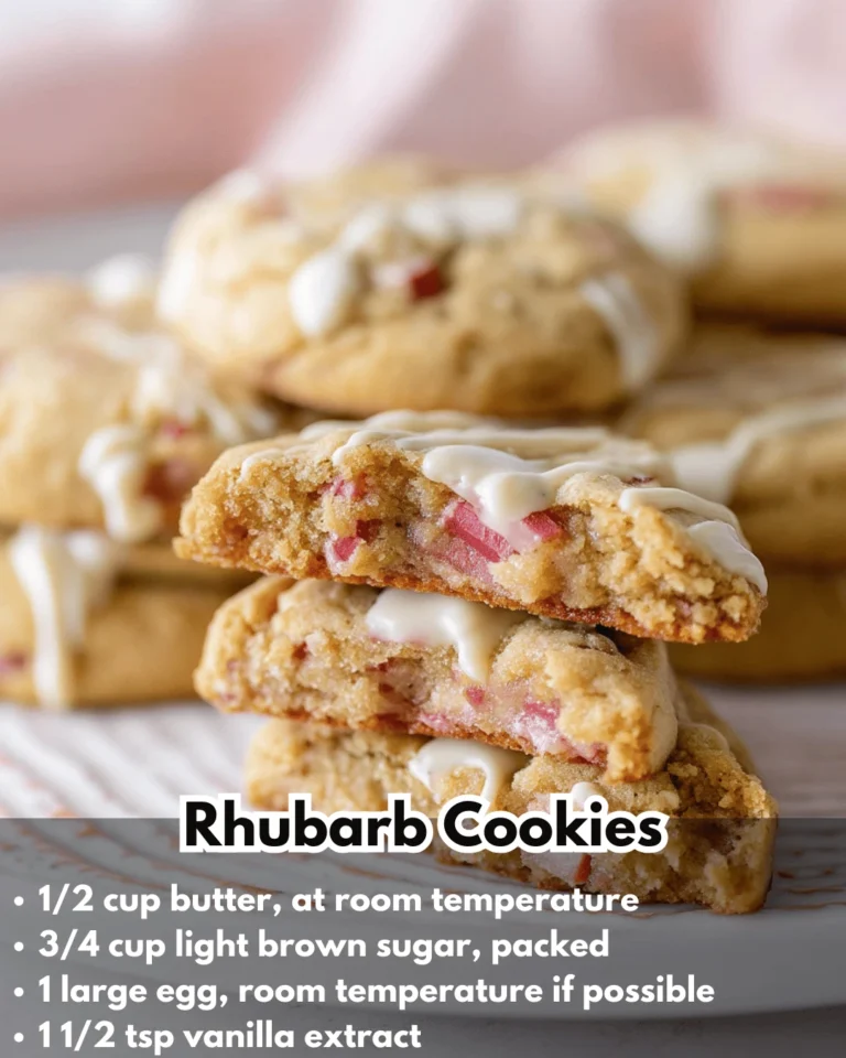 Plate of homemade rhubarb cookies, showcasing their unique pink color and texture.
