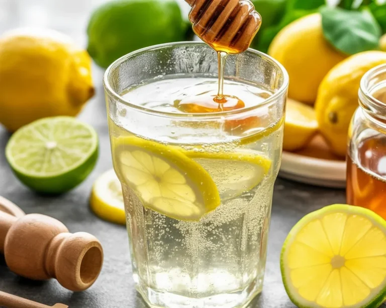 Brazilian Mounjaro drink recipe featuring apple cider vinegar, lemon juice, ginger, and honey for weight loss.