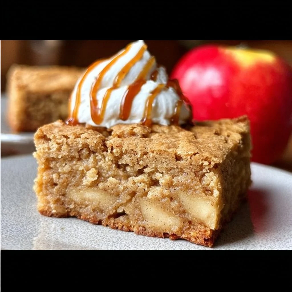 Delicious homemade Apple Blondies with fresh apples and spices