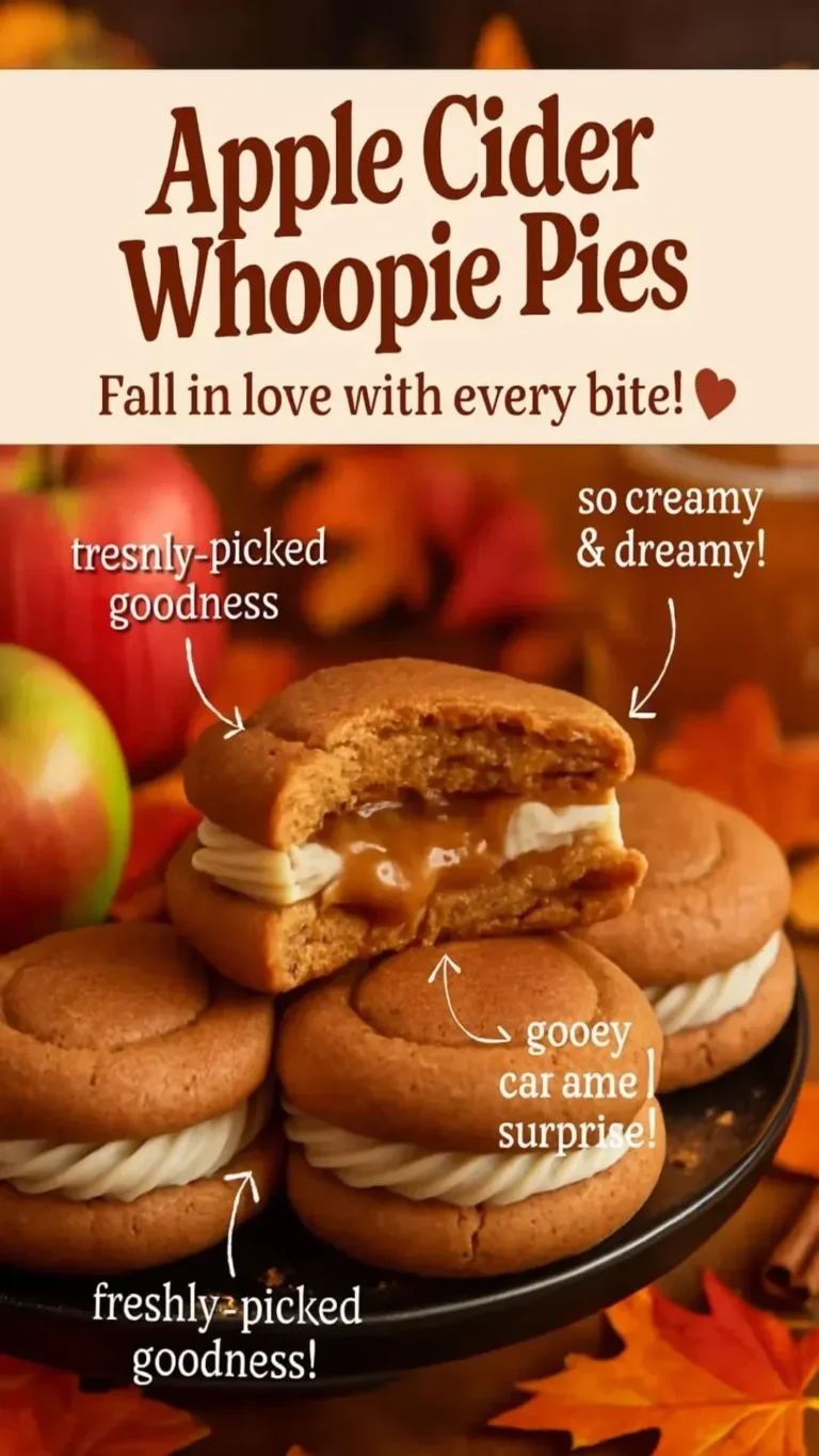 Delicious apple cider whoopie pie with creamy filling and autumn spices