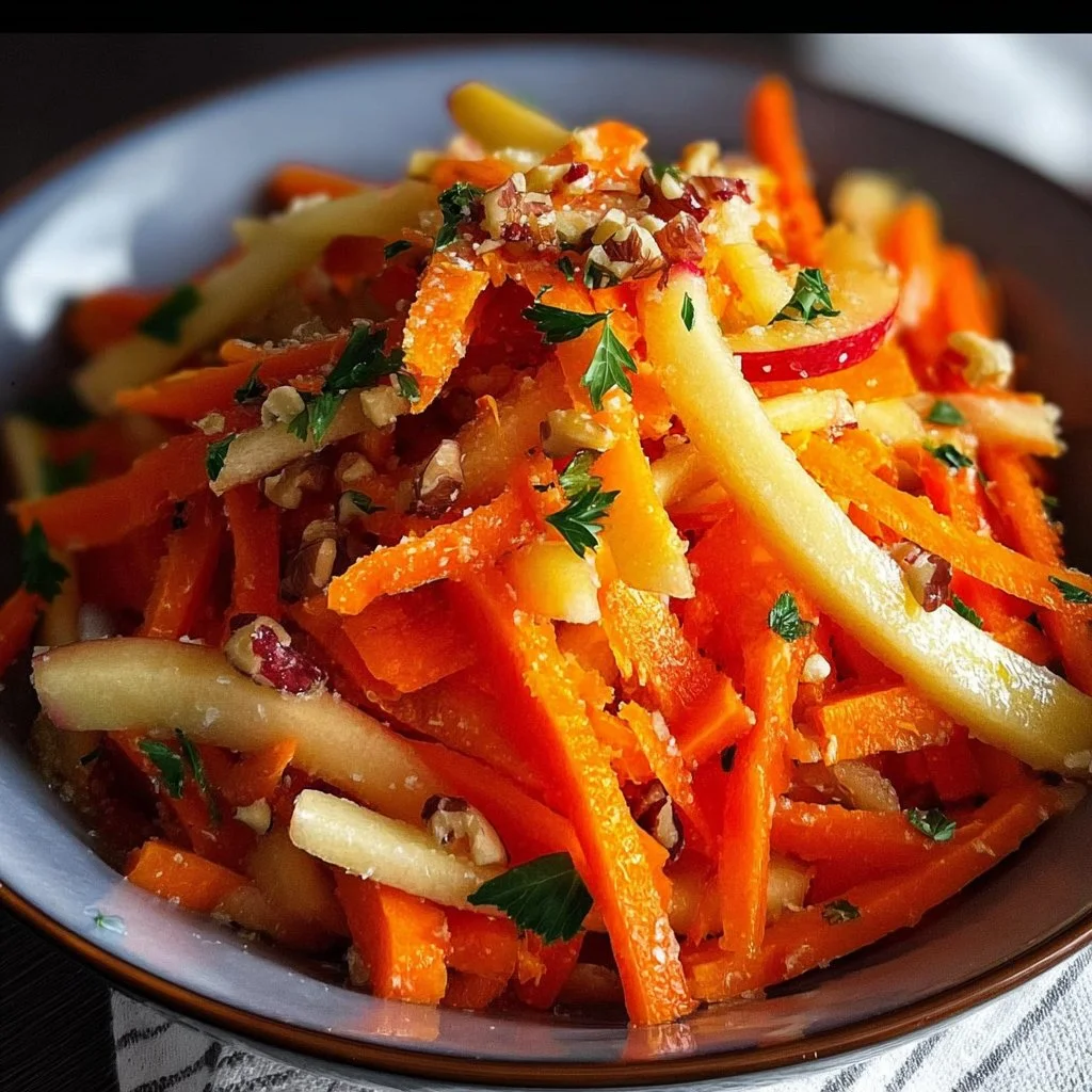 Fresh Carrot Apple Salad with vibrant colors and healthy ingredients