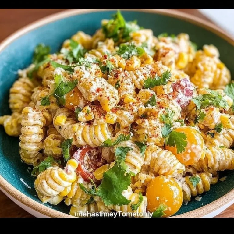 Easy Mexican Street Corn Pasta Salad with vibrant corn, herbs, and creamy dressing