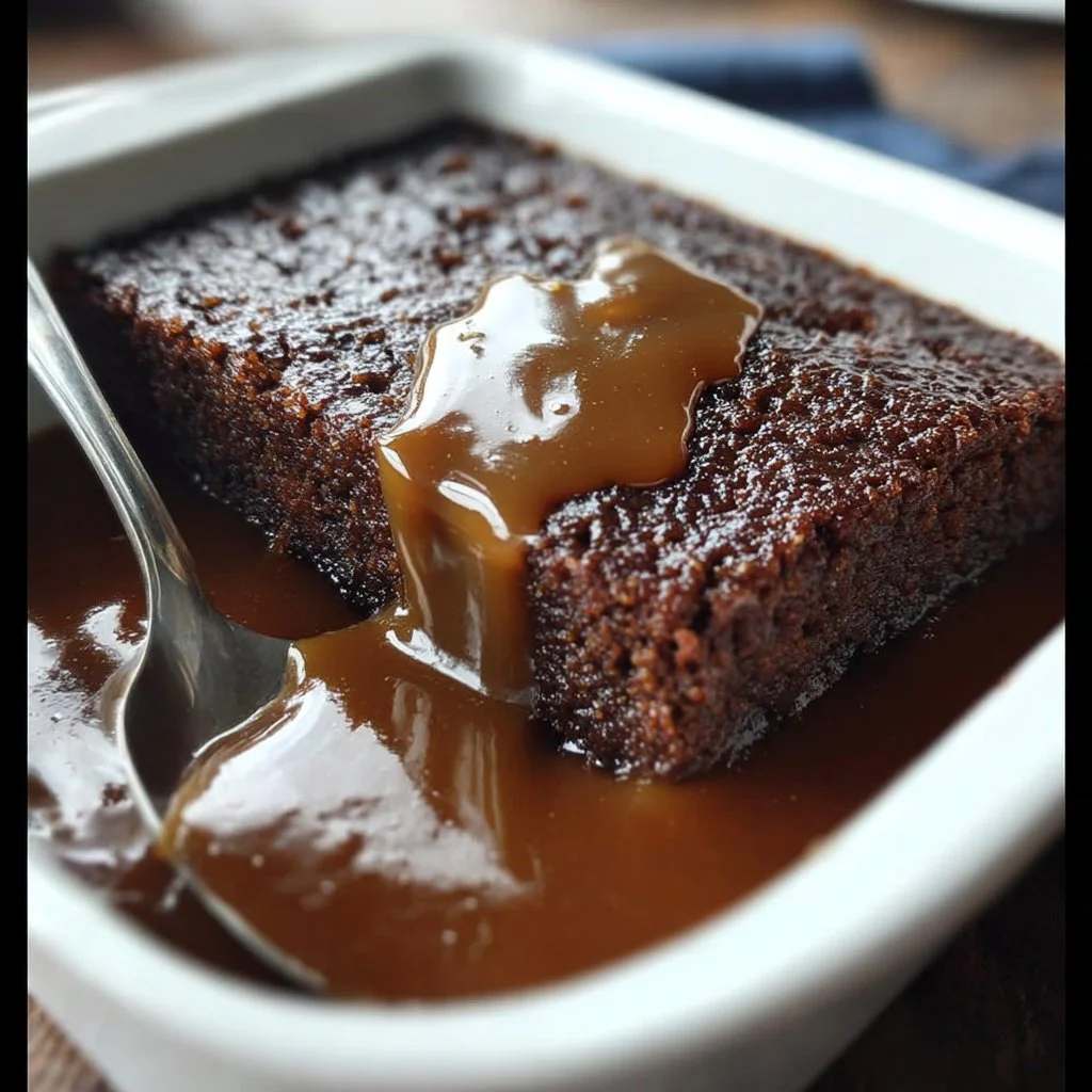 Gordon Ramsay's delicious Sticky Toffee Pudding served with cream