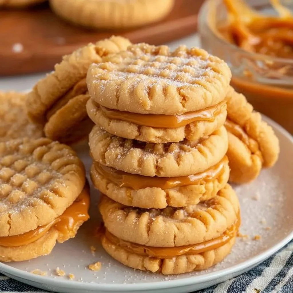 Homemade copycat Nutter Butters cookies on a plate