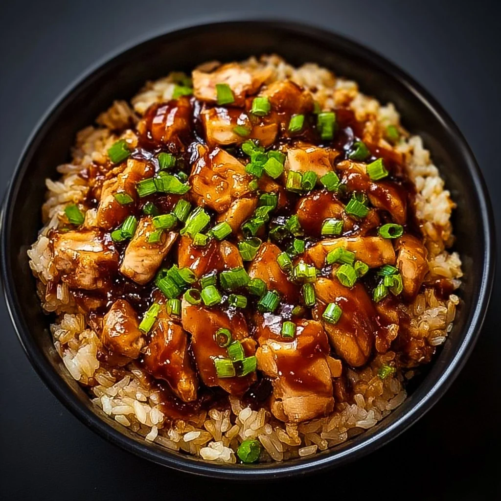 Delicious Honey BBQ Chicken Rice Skillet served in a frying pan.