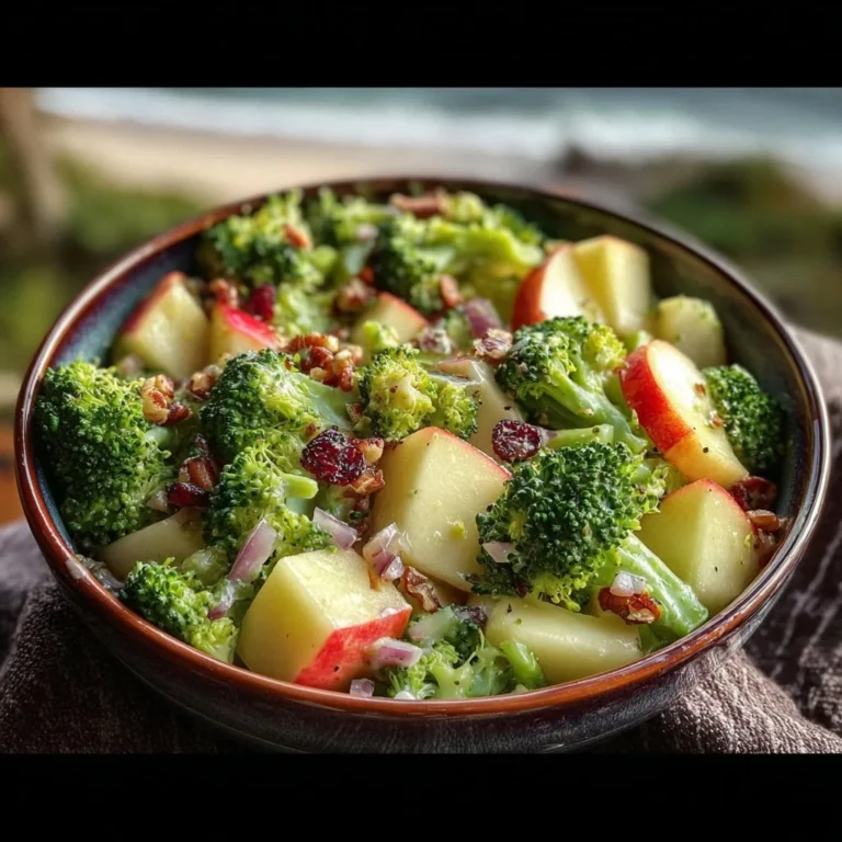 Delicious Honeycrisp Apple Broccoli Salad with vibrant colors and fresh ingredients