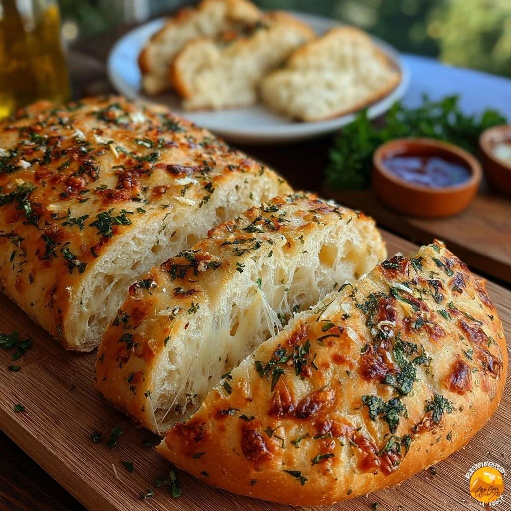Homemade Italian Herbs and Cheese Bread fresh out of the oven