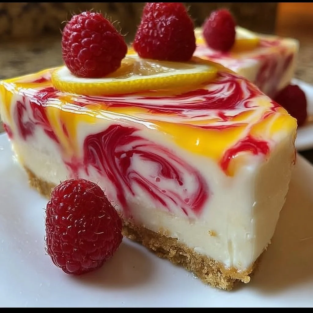 Delicious Lemon Raspberry Delight dessert featuring vibrant raspberries and lemon zest.