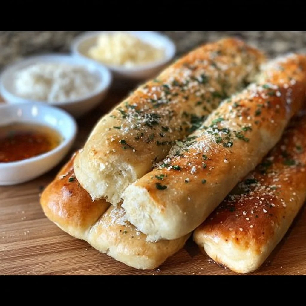 Fresh Olive Garden breadsticks served warm with marinara sauce