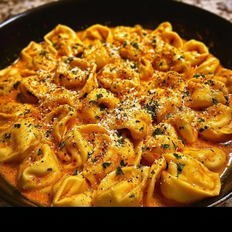 One-Pot Spicy Garlic Butter Chicken Tortellini in a skillet