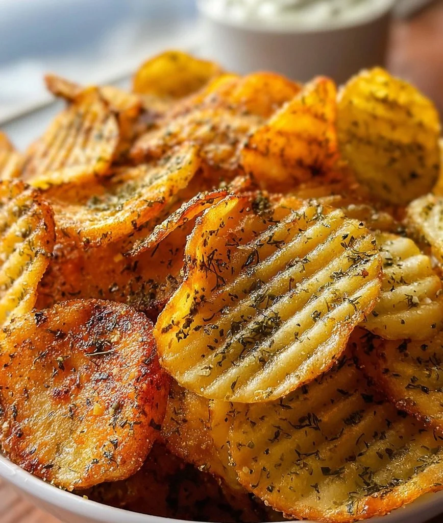 Making air fryer spicy dill pickle chips for a crispy, flavorful snack
