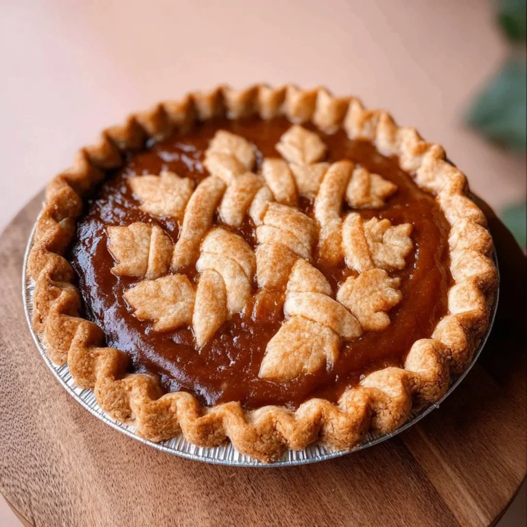 Delicious apple butter pie served on a rustic wooden table