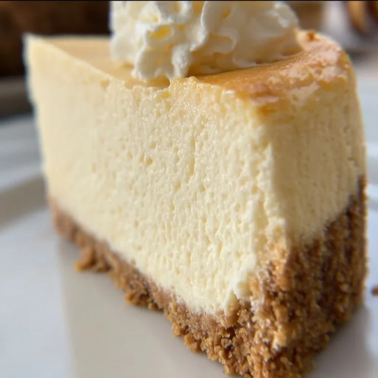 Delicious homemade cheesecake with a buttery crust and creamy filling