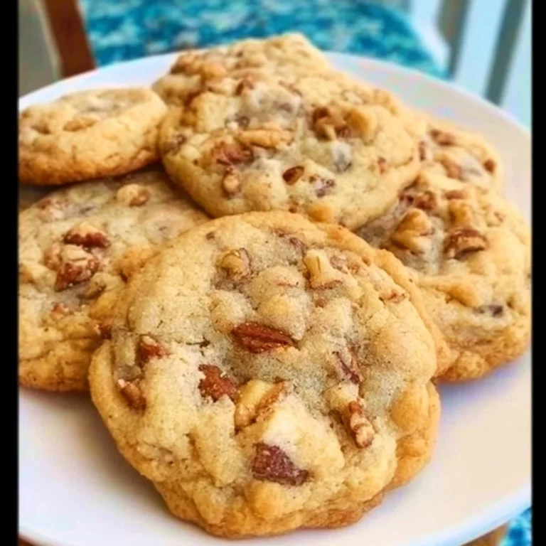Freshly baked Butter Pecan Cookies with crunchy pecans