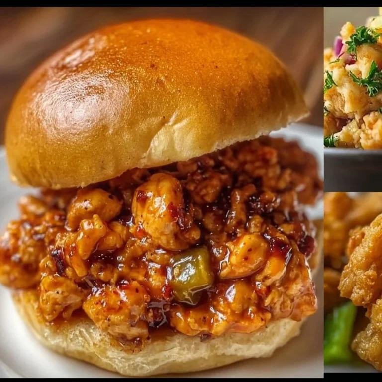 Cajun Chicken Sloppy Joes garnished on a plate with fresh ingredients.