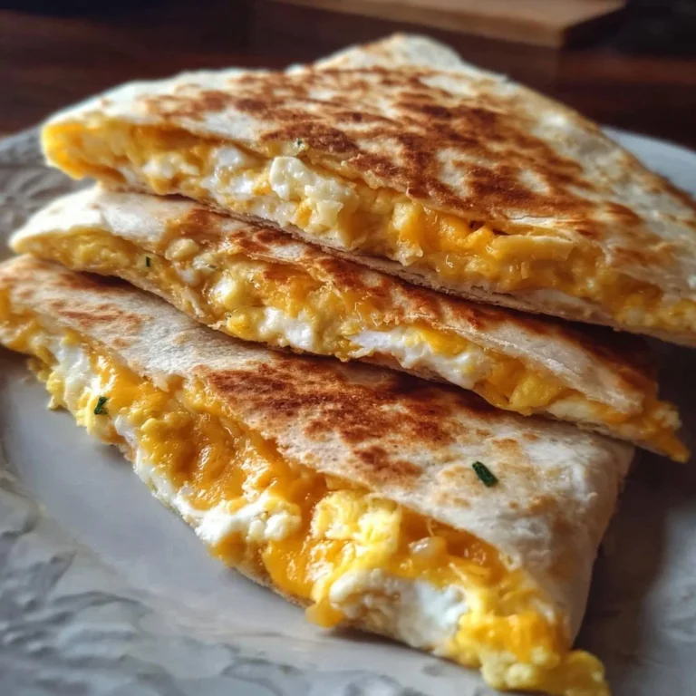 Cheddar egg quesadilla served on a plate with fresh ingredients