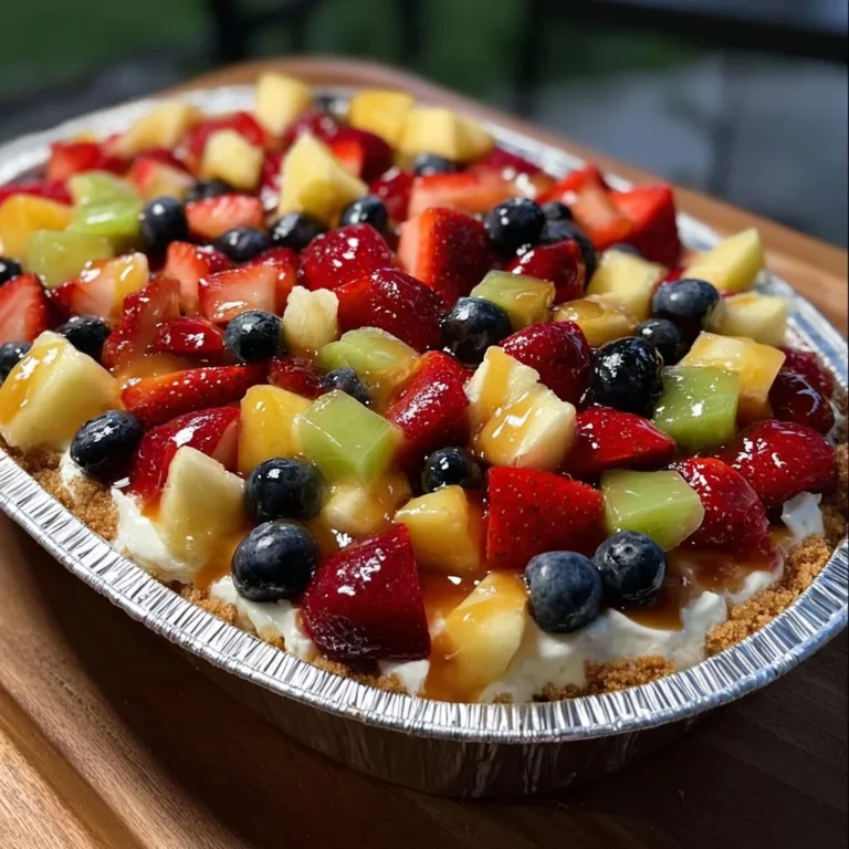 Delicious cheesecake fruit salad with fresh fruits in a creamy base