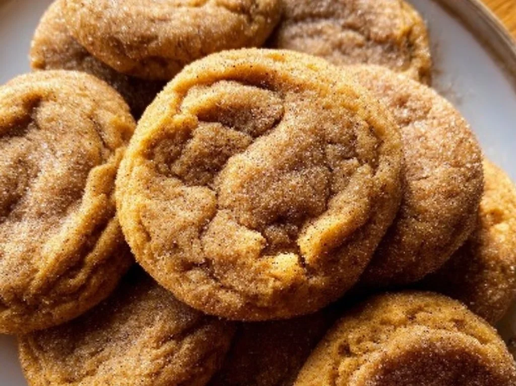 Chewy Pumpkin Snickerdoodle Cookies baked to perfection for fall treats