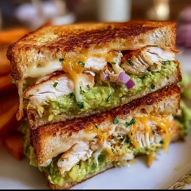 Chicken Avocado Melt Sandwich with juicy chicken, avocado, and melted cheese.
