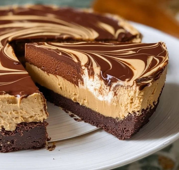 Delicious Chocolate Peanut Butter Swirl Pie with creamy layers and rich toppings