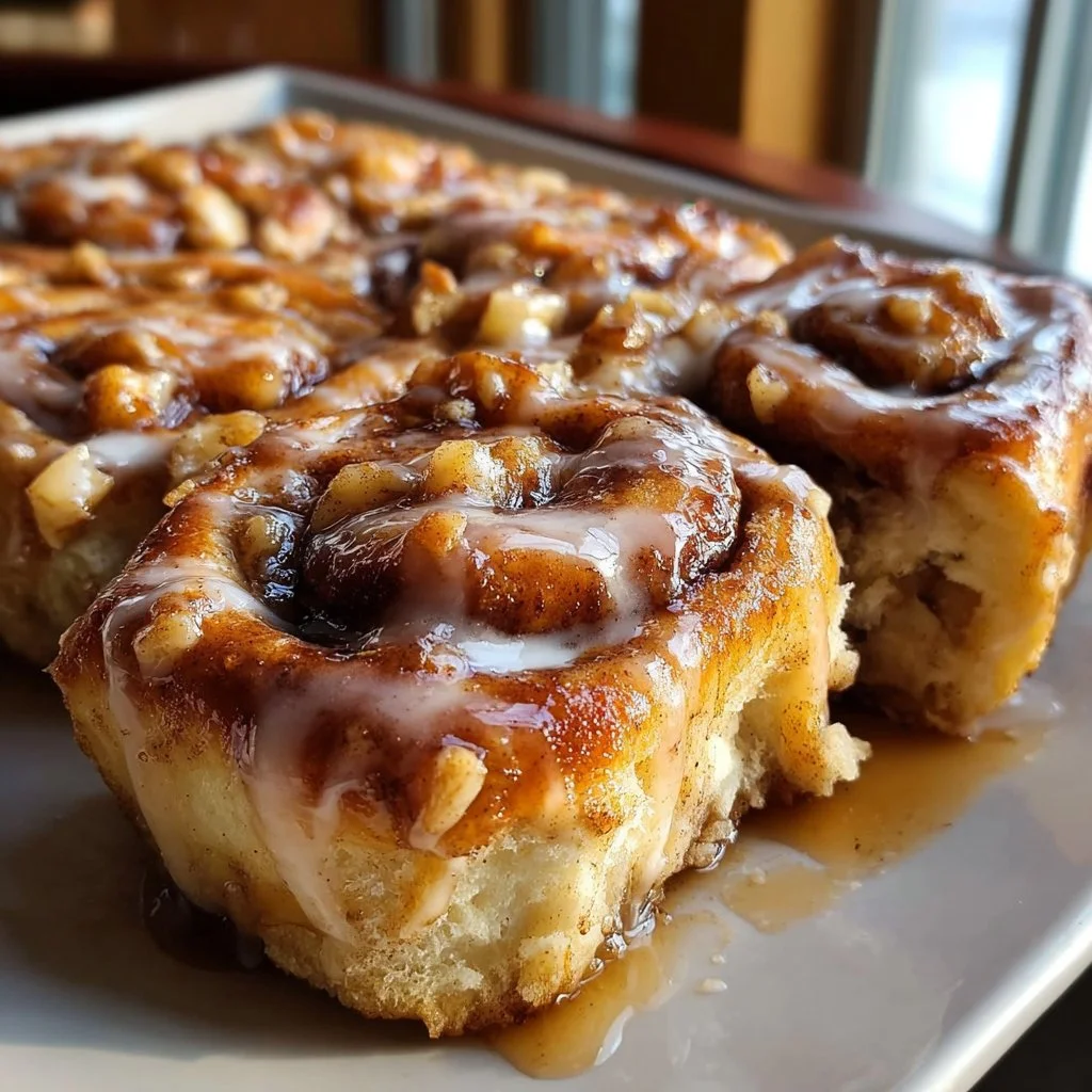 Cinnamon roll apple pie bake with golden crust and delicious apple filling.