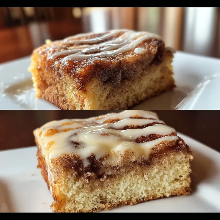 Delicious cinnamon roll coffee cake with cinnamon swirl and icing