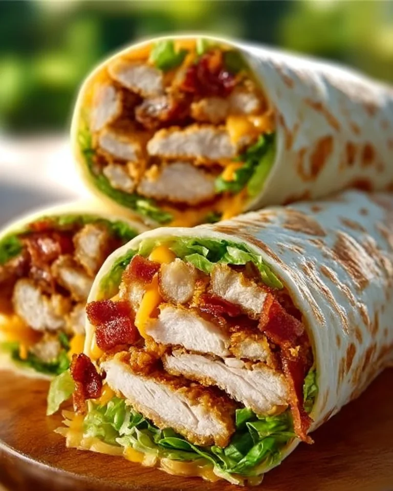 Crispy chicken bacon wraps ready to serve on a plate
