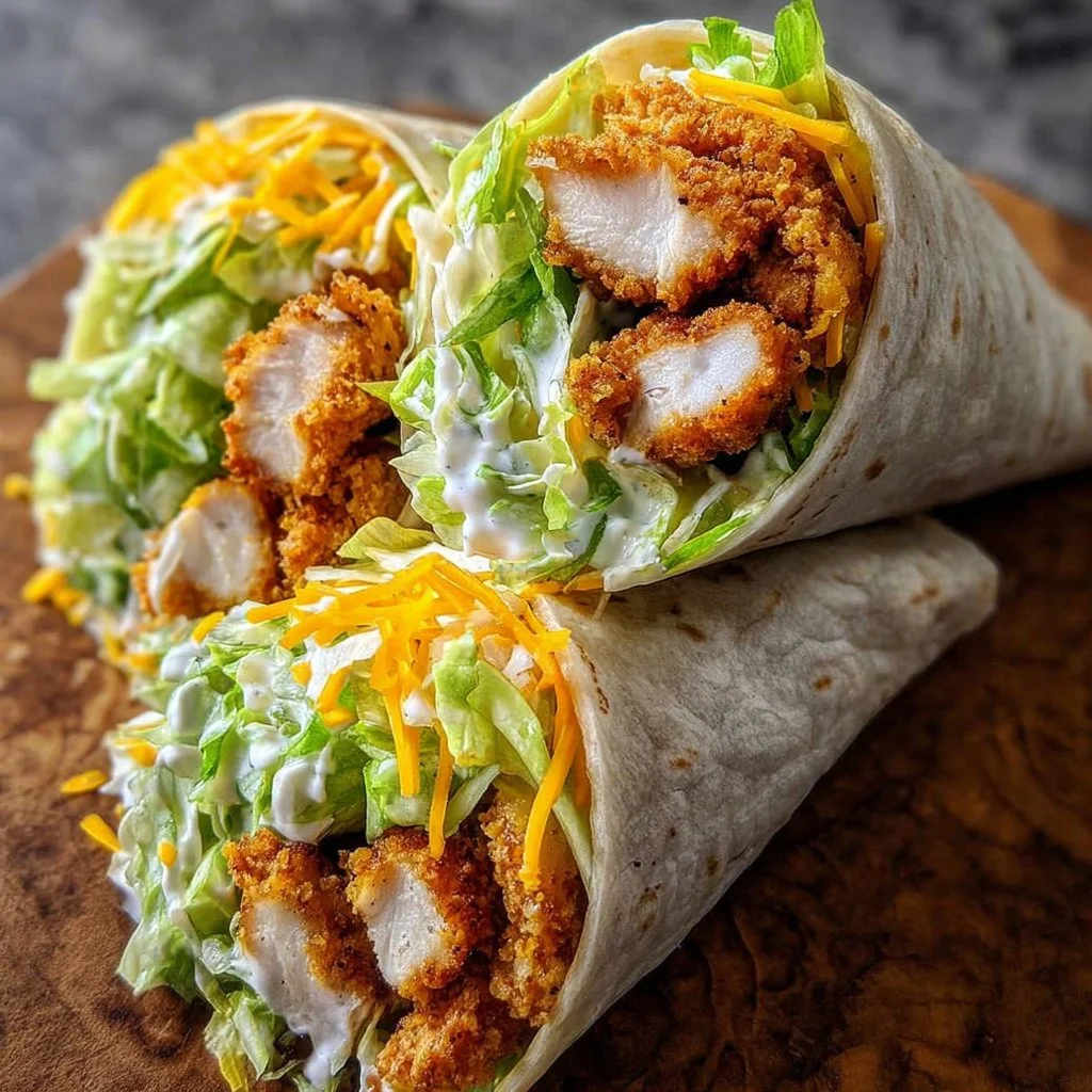 Crispy Chicken Ranch Snack Wrap with fresh ingredients and tangy ranch sauce