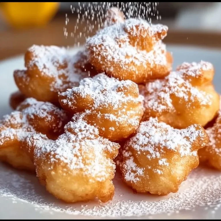 Delicious crisp and sweet funnel cake bites served on a plate