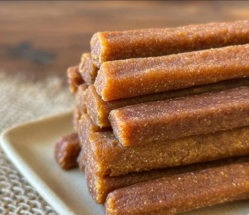 Homemade apple pumpkin pie chew sticks for pets