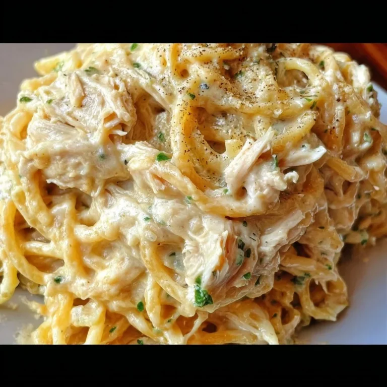 Delicious Easy Chicken Tetrazzini served in a bowl with herbs