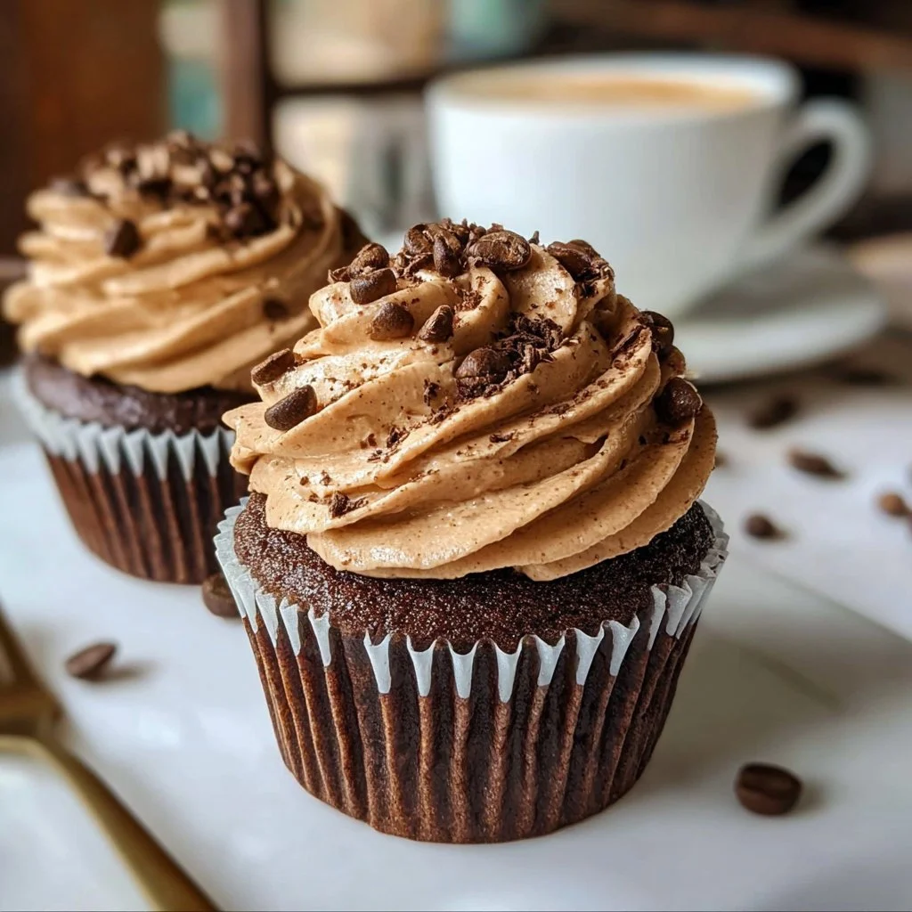 Delicious espresso cupcakes with espresso frosting, perfect for dessert lovers