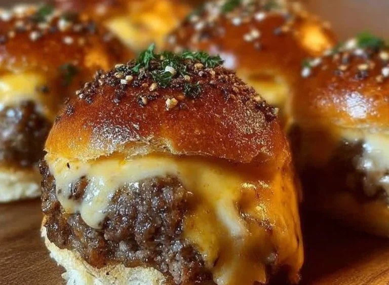 Garlic Parmesan Cheeseburger Bombs - savory cheesy burgers in a golden crust