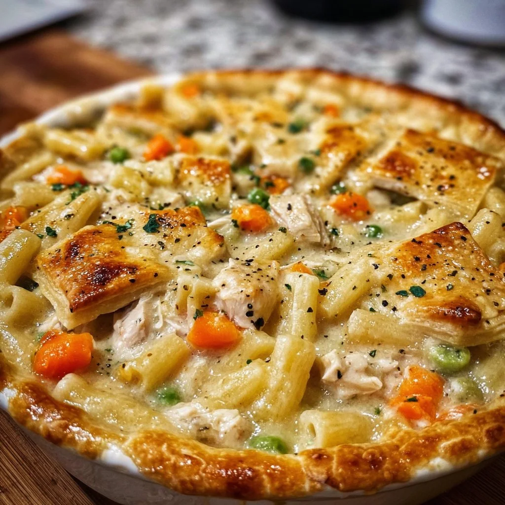 Grandma's Chicken Pot Pie with flaky crust and delicious filling