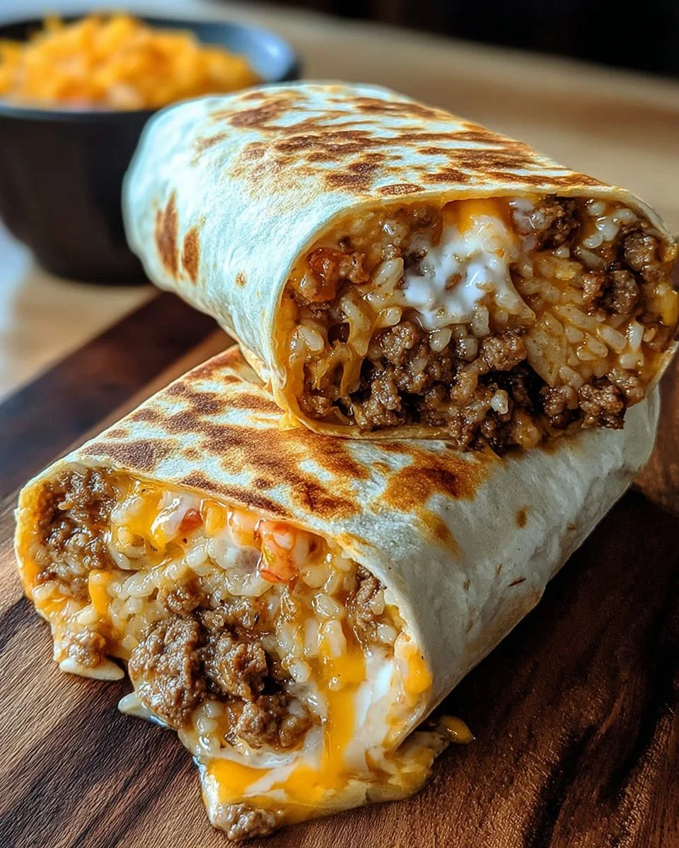 Delicious grilled cheese burrito with melted cheese and a crispy tortilla