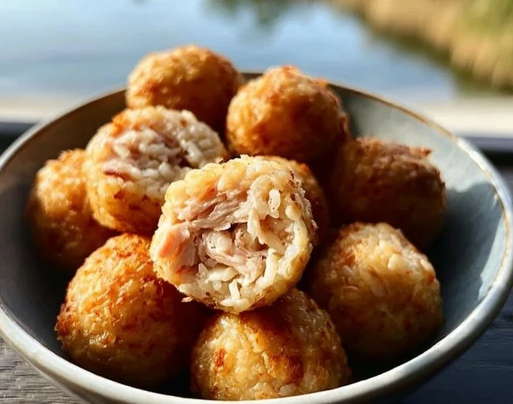 Homemade chicken and rice dog treats made with 3 ingredients