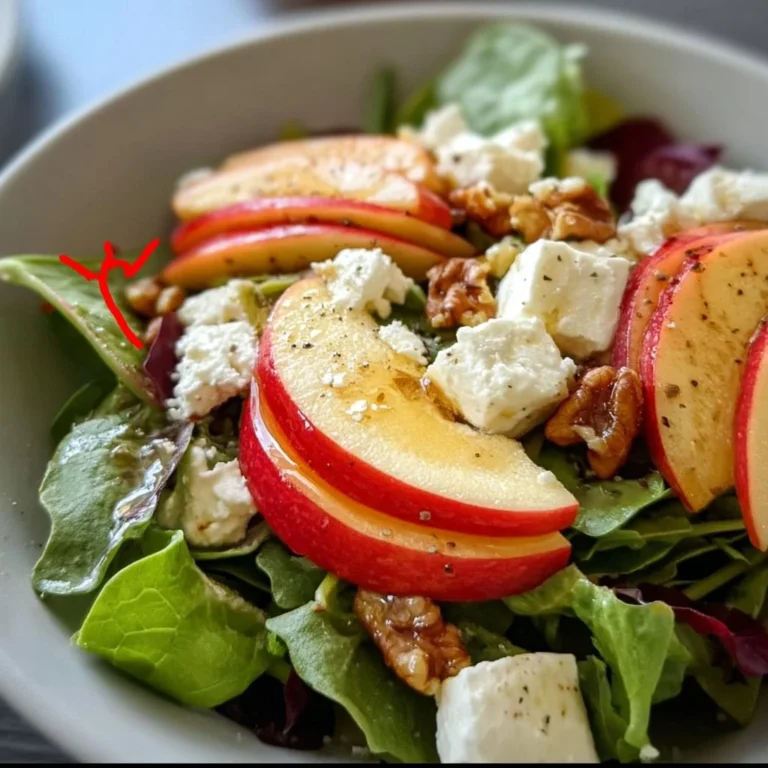 Delicious Honeycrisp Apple and feta salad with fresh ingredients.