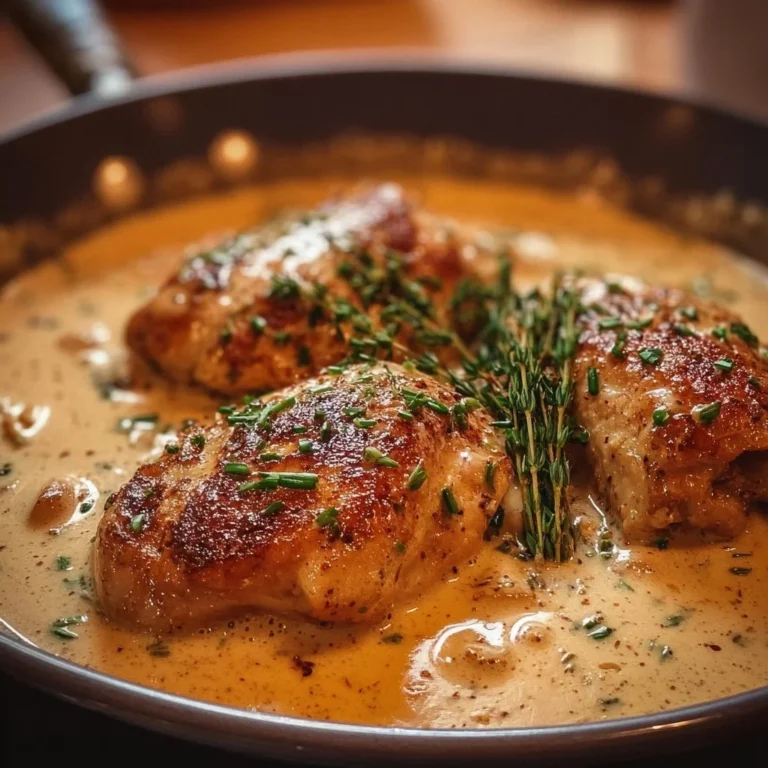 Delicious Irish Chicken served in a creamy whiskey sauce