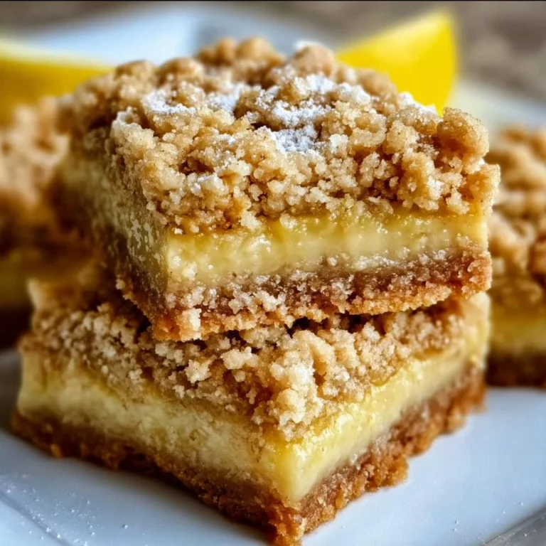 Delicious Lemon Oatmeal Crumble Bars topped with oats and lemon zest