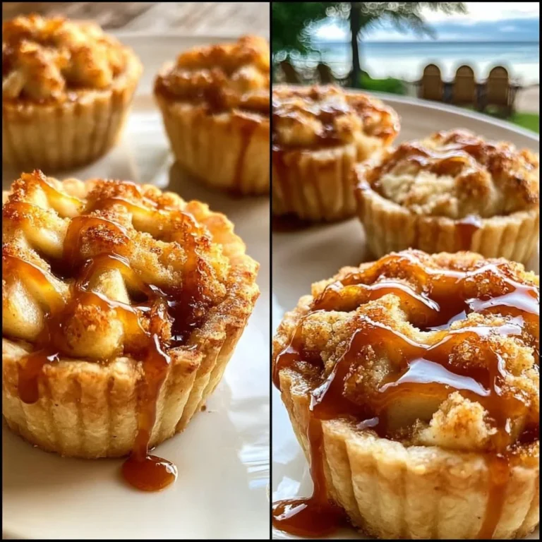 Freshly baked mini apple pies in mini pie pans with cinnamon and sugar