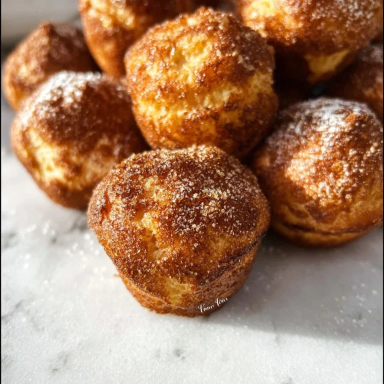 Mini French breakfast puffs on a plate, ready to serve for a delightful meal.